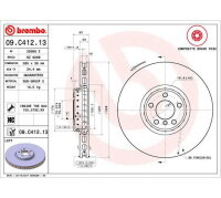 1x BREMBO brake disc PRIME LINE front axle left Ø...