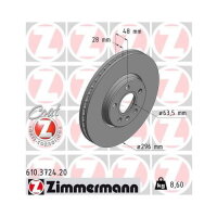 2x ZIMMERMANN Bremsscheibe COAT Z Vorderachse 296mm