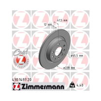 2x ZIMMERMANN Bremsscheibe COAT Z Hinterachse 278mm