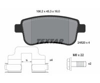 TEXTAR Bremsbelagsatz Bremsbeläge HINTERACHSE...