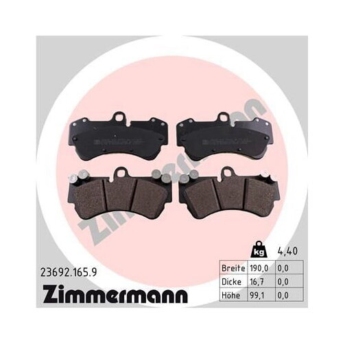 ZIMMERMANN Bremsbelagsatz Scheibenbremse 23692.165.9