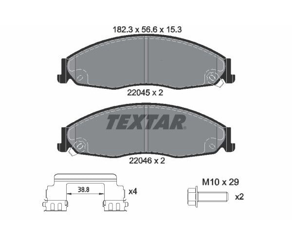 TEXTAR Bremsbelagsatz für Cadillac CTS Limousine GMX320 Bremsklötze Bremse vorne