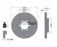 2x Textar brake disc, front axle, Ø 276 mm, for Mitsubishi 92079800