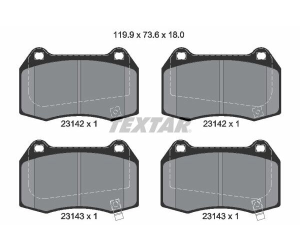 TEXTAR Bremsbelagsatz für Nissan Skyline R33 Coupe 2.6 Bremsklötze Bremse vorne