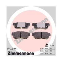 ZIMMERMANN Bremsbelagsatz Bremsbeläge HINTERACHSE...