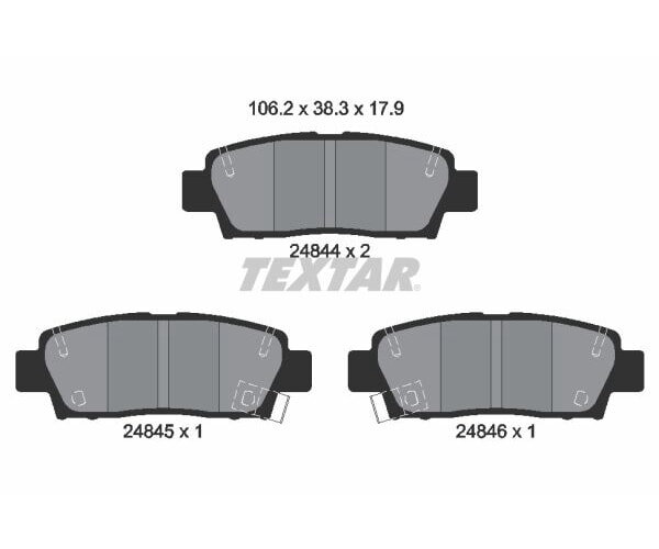TEXTAR Bremsbelagsatz für Toyota Avalon Limousine X1 3.0 Bremsklötze hinten