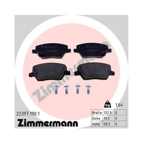 ZIMMERMANN Bremsbelagsatz Bremsbeläge VORNE für FIAT TIPO + KOMBI 1.3 1.4 1.6
