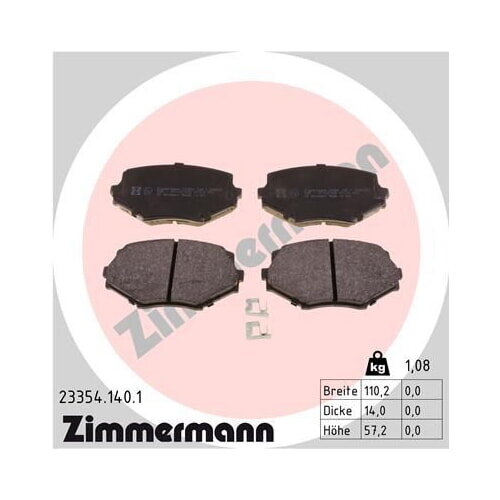 ZIMMERMANN Bremsbelagsatz Bremsbeläge VORDERACHSE für MAZDA MX-5