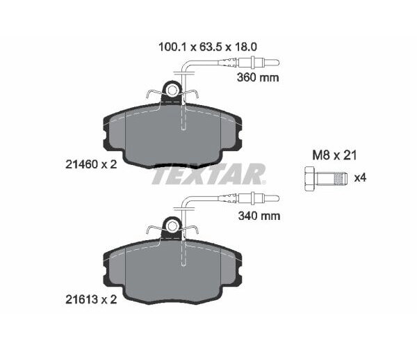 Bremsbelagsatz Vorne Citroen ZX N2 Kombi Schrägheck TEXTAR Bremse 2146002