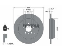 2x TEXTAR Bremsscheibe PRO Ø330mm HINTERACHSE...