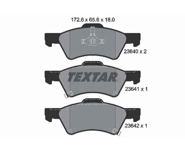 TEXTAR Bremsbelagsatz Bremsbeläge VORDERACHSE für CHRYSLER VOYAGER
