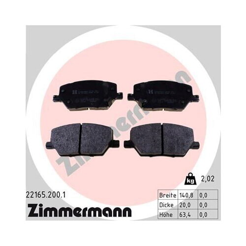 ZIMMERMANN Bremsbelagsatz Scheibenbremse für Alfa Romeo Fiat Jeep Bremse vorne