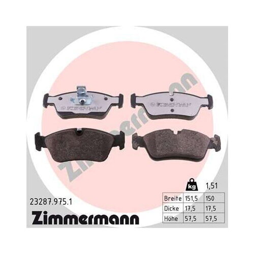 ZIMMERMANN Bremsbelagsatz für BMW 3er E36 E46 Z3 E36 Z4 E85 Bremse vorne