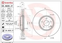 1x BREMBO Bremsscheibe Vorderachse Ø 330mm für Mercedes Benz 09.A828.21