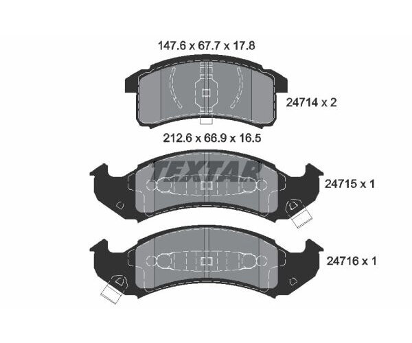 TEXTAR Bremsbelagsatz Scheibenbremse für Buick Cadillac Chevrolet Oldsmobile
