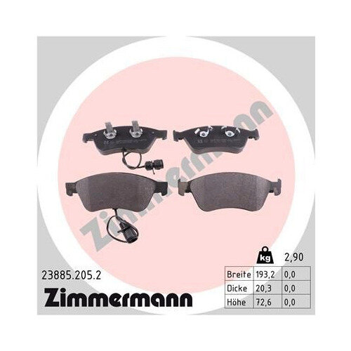 ZIMMERMANN Bremsbelagsatz Scheibenbremse für Audi A8 D2 4D2 4D8 Bremsklötze