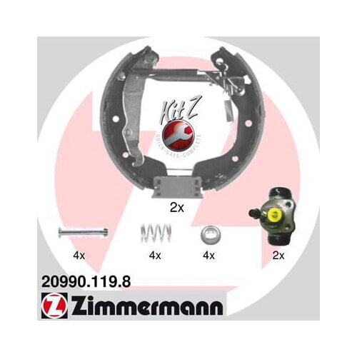Bremsbackensatz Trommelbremse hinten komplett ZIMMERMANN 20990.119.8