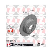 2x ZIMMERMANN COAT Z Brake Disc, Rear Axle, 298 mm
