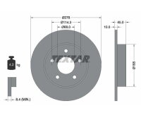 2x Bremsscheibe Hinterachse für Nissan Primera P12 Almera Tino 92125703 TEXTAR
