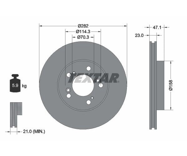 2x Bremsscheibe Vorderachse für Honda CR-V I Civic VI 92101000 TEXTAR