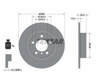2x TEXTAR PRO Brake Discs for Rear Axle, 296 mm