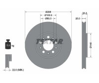 2x TEXTAR brake disc front axle Ø 288 mm for Audi, Seat, Skoda, VW 92106603