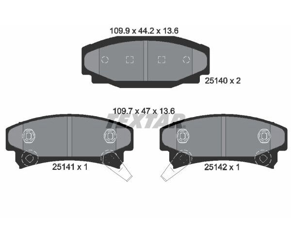 TEXTAR Bremsbelagsatz Scheibenbremse 2514001