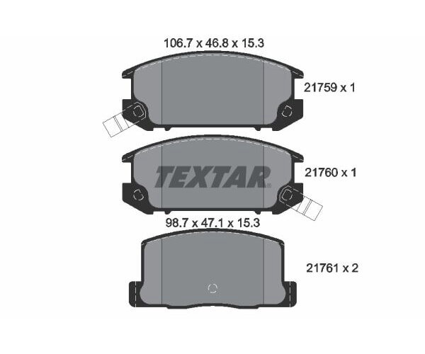 TEXTAR Bremsbelagsatz Bremsbeläge für HINTERACHSE TOYOTA MR2
