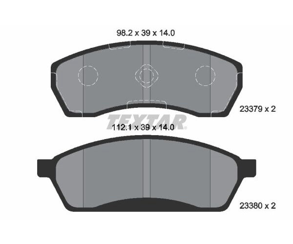 TEXTAR Bremsbelagsatz Bremsbeläge Vorderachse für NISSAN SUBARU