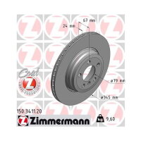 2x ZIMMERMANN Rear Brake Disc Ø 345mm for BMW...