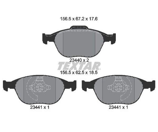 TEXTAR Bremsbeläge Q+ VORDERACHSE für FORD FOCUS ST170 TOURNEO TRANSIT CONNECT
