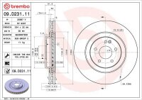 1x BREMBO Bremsscheibe PRIME LINE Vorderachse Ø 334mm für MERCEDES