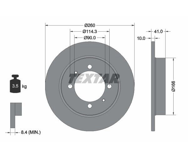 2x TEXTAR Bremsscheibe PRO Ø260mm VORNE für MITSUBISHI CARISMA VOLVO SPACE V40 STAR
