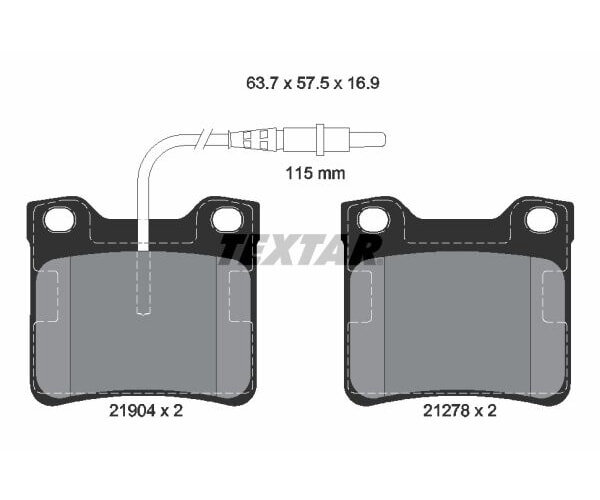 TEXTAR Bremsbelagsatz Bremsbeläge Q+ Hinterachse für MERCEDES VITO KLASSE 638 5