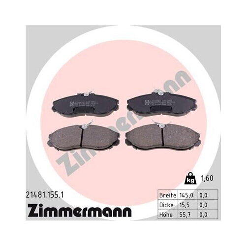 ZIMMERMANN Bremsbeläge VORDERACHSE für FORD MAVERICK NISSAN S