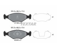 TEXTAR Bremsbeläge HINTERACHSE für FORD Focus,...