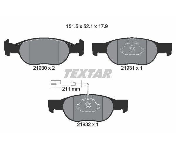 TEXTAR Bremsbelagsatz Bremsbeläge VORDERACHSE für FIAT LANCIA
