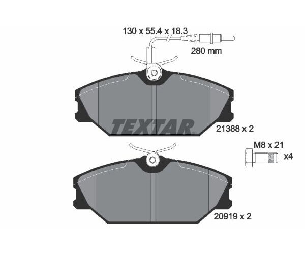 TEXTAR Bremsbelagsatz Scheibenbremse Vorderachse für Renault 2138802