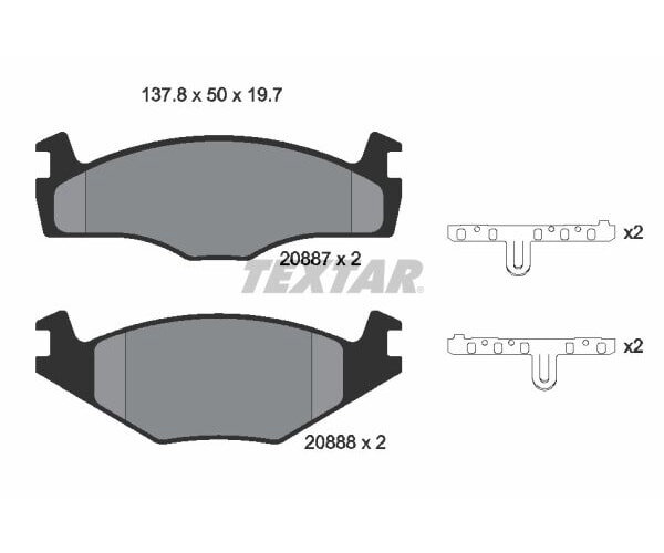 TEXTAR Bremsbelagsatz für VW Jetta Scirocco Passat Golf Seat Toledo Ibiza vorne