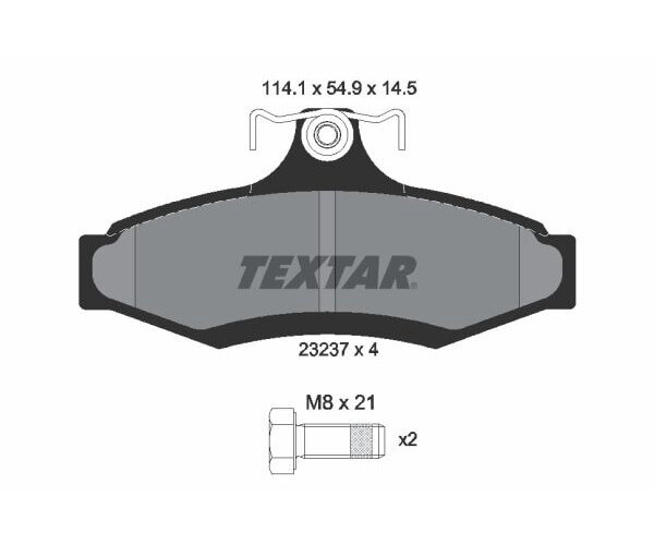 Bremsbelagsatz Hinten Chevrolet Daewoo SsangYong TEXTAR Bremse 2323701