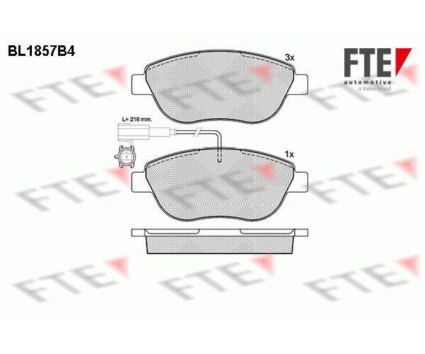 Bremsbelagsatz Bremsbeläge Vorderachse für FIAT FTE
