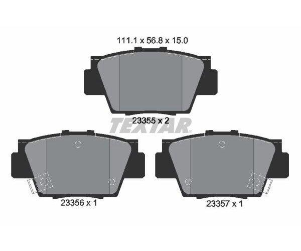 Bremsbelagsatz Bremsbeläge hinten für Honda NSX Acura NSX Textar