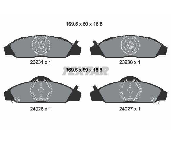TEXTAR Bremsbelagsatz für Daewoo Musso Ssang Yong Korando Bremsklötze vorne