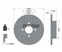 2x TEXTAR Bremsscheibe Vorderachse Ø 236mm für SKODA VW