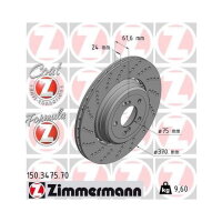 1x ZIMMERMANN FORMULA Z Rear Left Brake Disc, 340 mm, for BMW