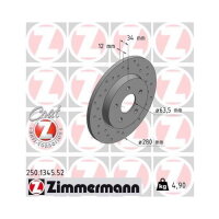 2x ZIMMERMANN Bremsscheibe SPORT Z HINTEN für FORD...