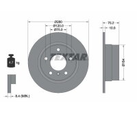 2x TEXTAR PRO Brake Discs for Rear Axle, 240 mm