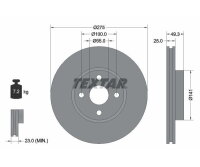 2x TEXTAR Bremsscheibe PRO Ø275mm VORDERACHSE für TOYOTA Corolla Verso Matrix