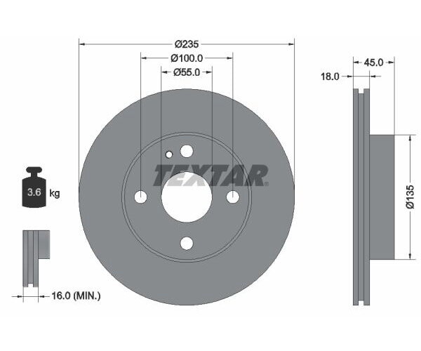 2x Bremsscheiben vorne für Mazda 121 323 MX-5 I Kia Avella Textar Satz