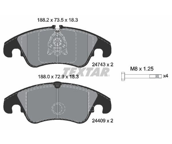 TEXTAR Bremsbelagsatz Bremsbeläge VORDERACHSE  für FORD FOCUS II